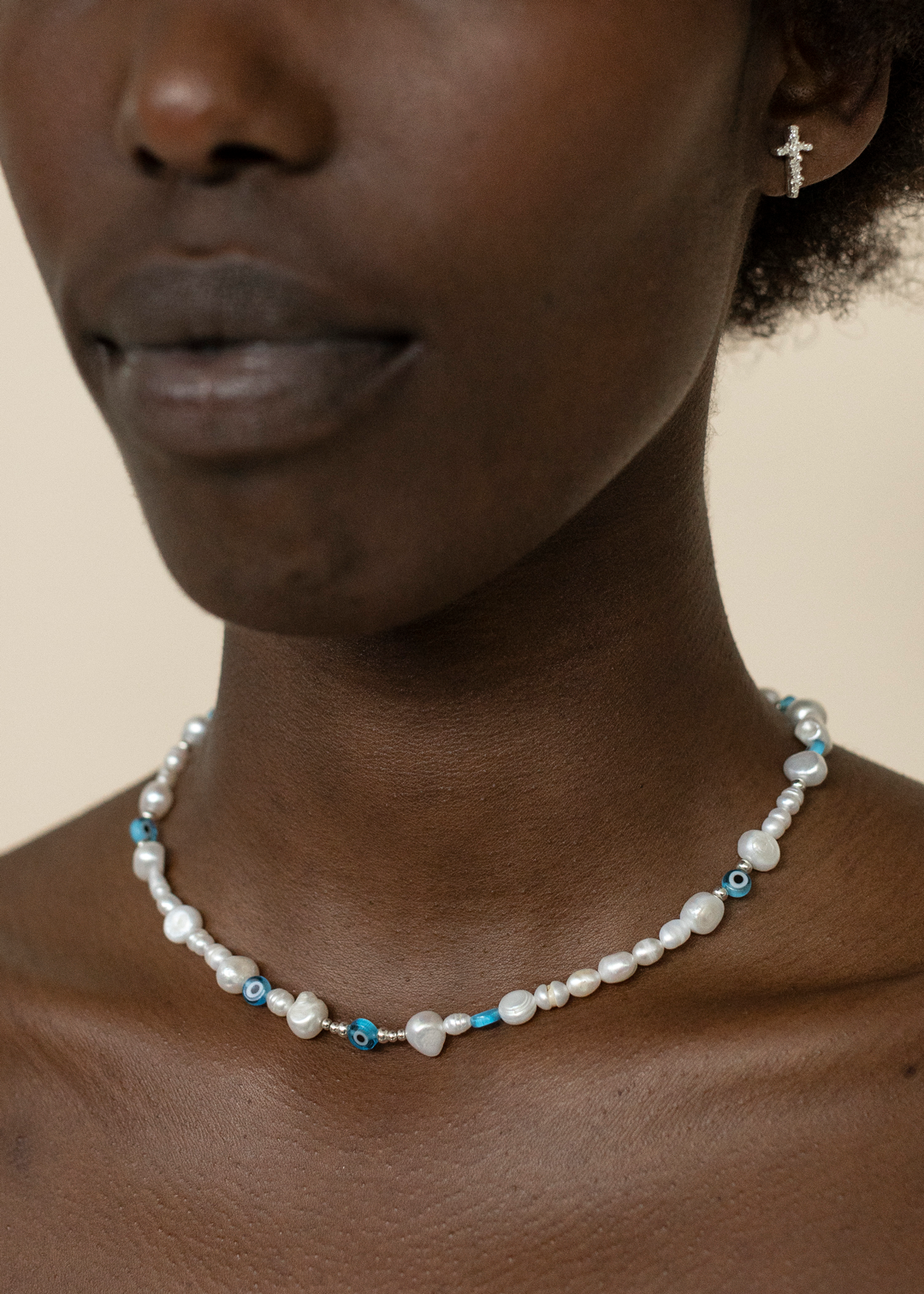 NAZAR - PEARL NECKLACE BLUE
