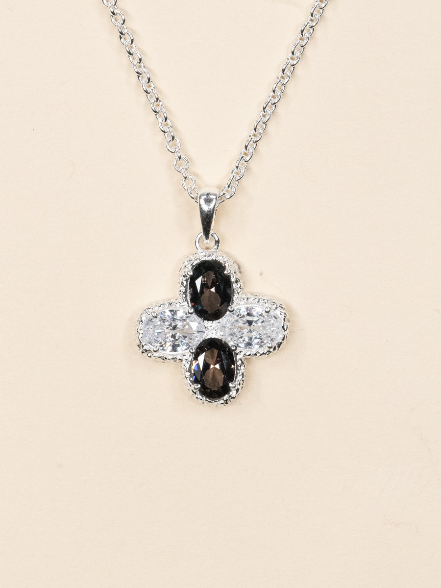 PẸLU - SILVER NECKLACE ASH BLACK