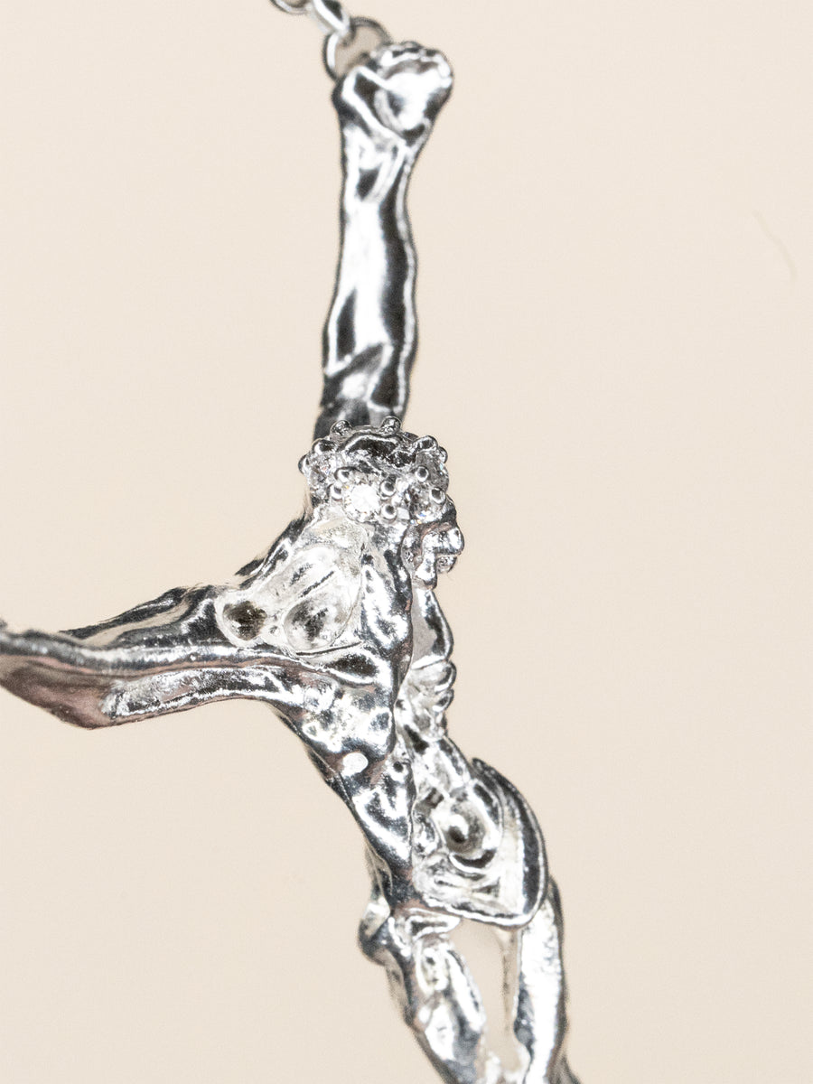 DALI, DIAMOND - SILVER NECKLACE