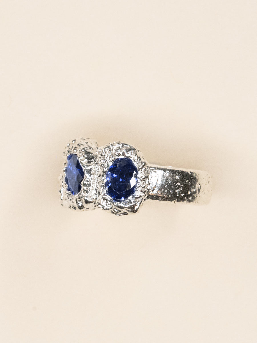 KIJANI, BLUE - SILVER RING